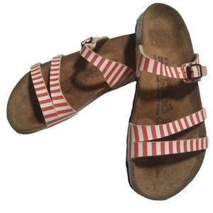 - Birkenstock "Berkis" Red/White Stripe Sandals 39